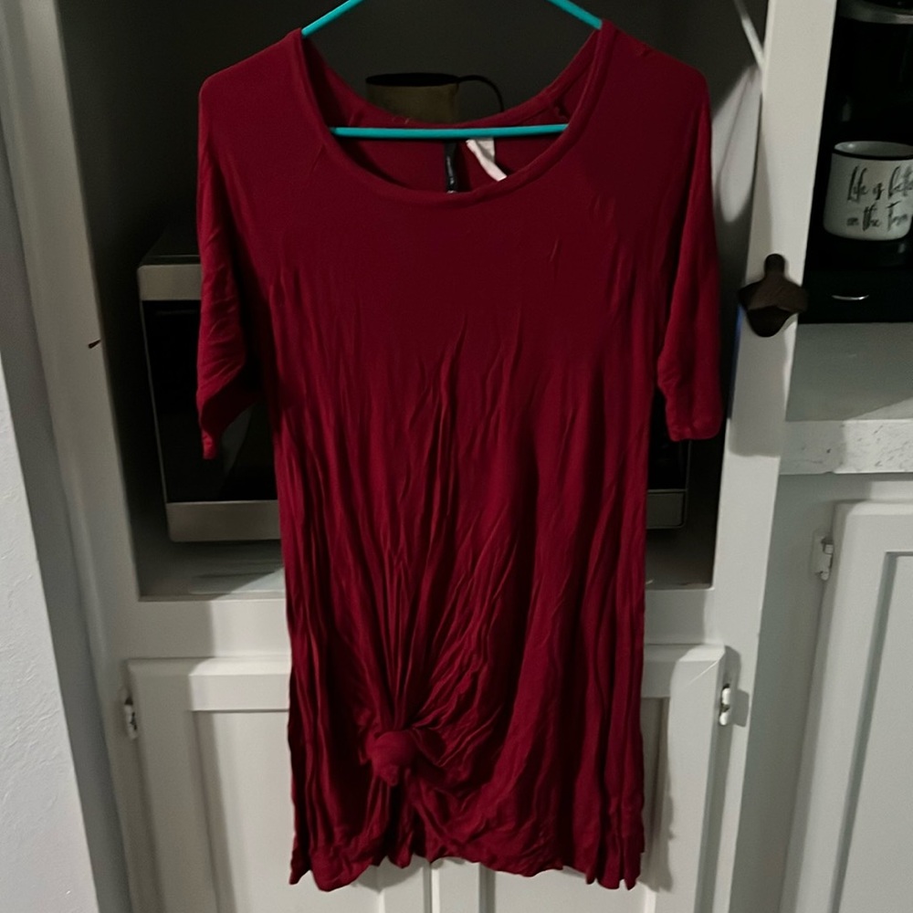 Red knit top